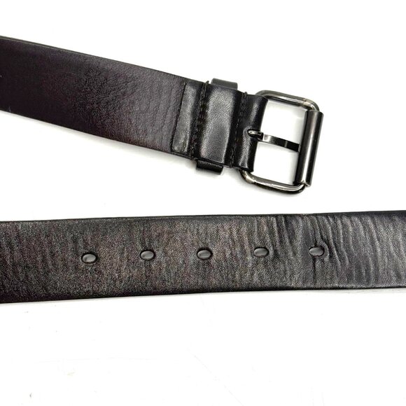 Prada Italy Leather Buckle Waist Belt Womens 28 / 70 Black Authentic - Picture 4 of 5